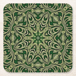 Porta-copo De Papel Quadrado Suporte de Papel Decorativo Dourado Verde