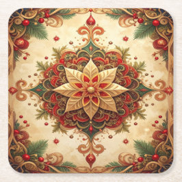 Porta-copo De Papel Quadrado Suporte de papel decorativo para feriado vermelho 