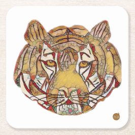 Porta-copo De Papel Quadrado Suporte de Papel Quadrado Rosto de Tigre