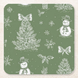 Porta-copo De Papel Quadrado suporte para copos de Natal estampado