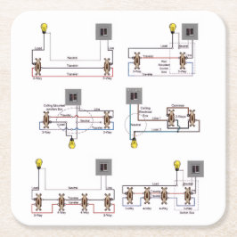 Porta-copo De Papel Quadrado Suportes de copo com diagramas de interruptores de
