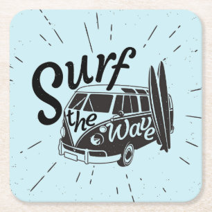 Porta-copo De Papel Quadrado Surfe a onda