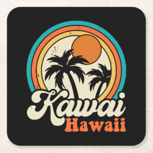 Porta-copo De Papel Quadrado Surfe Kawaii Havaí