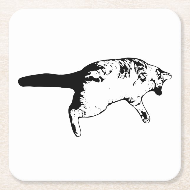 Porta-copo De Papel Quadrado Surpresa com striping para sua Mesa (Frente)