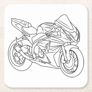 Porta-copo De Papel Quadrado Suzuki GSX-R Line art