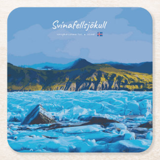 Porta-copo De Papel Quadrado Svínafellsjökull, Iceland - Glacier View