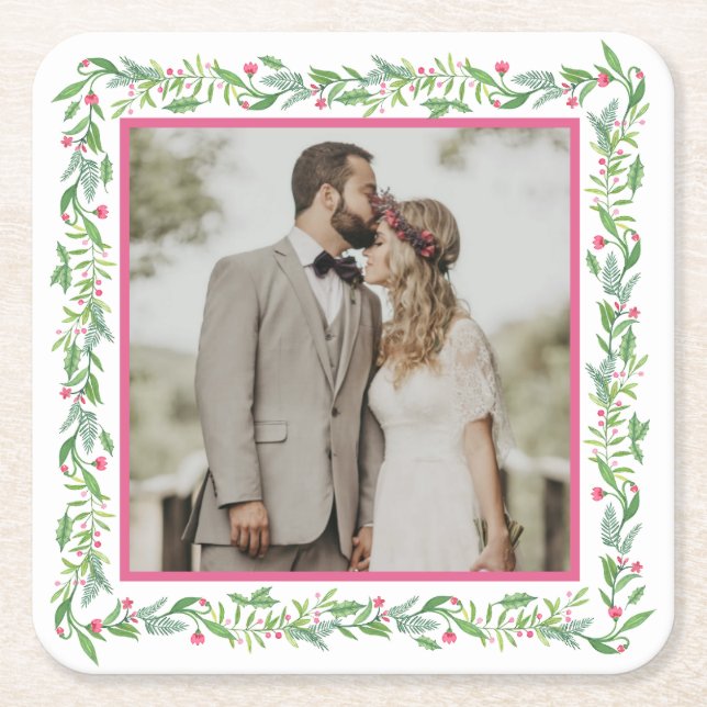 Porta-copo De Papel Quadrado Swag Evergreen do Grande Milênio | Foto (Frente)