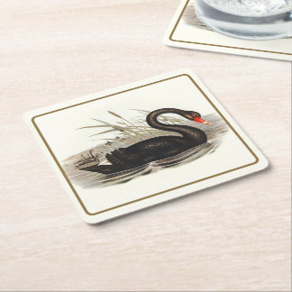 Porta-copo De Papel Quadrado Swan Negro