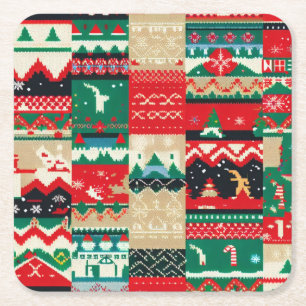 Porta-copo De Papel Quadrado Sweater Feio Natal 8
