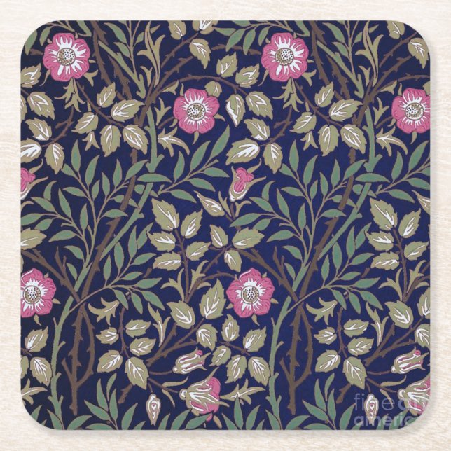 Porta-copo De Papel Quadrado Sweet Briar, William Morris (Frente)