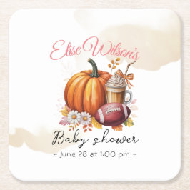 Porta-copo De Papel Quadrado Sweet little pumpkin is on the way