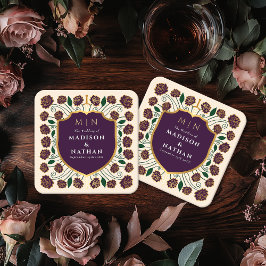 Porta-copo De Papel Quadrado Sword & Shield Medieval Fantasy Casamento Monogram