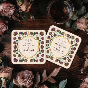 Porta-copo De Papel Quadrado Sword & Shield Medieval Fantasy Casamento Monogram