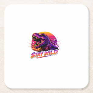Porta-copo De Papel Quadrado T-Rex Fique Selvagem