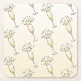 Porta-copo De Papel Quadrado Taça de Champanhe Espumante Elegante