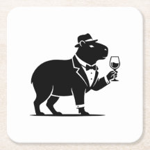 Taça de Vinho de Capivara Engraçada Minimalista Mo