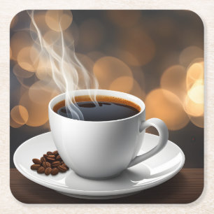 Porta-copo De Papel Quadrado Taça Gerada por AI Muito Legal de Café Vapor