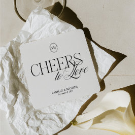 Porta-copo De Papel Quadrado Taça para o Amor Conjunto de Portalvas Monograma P