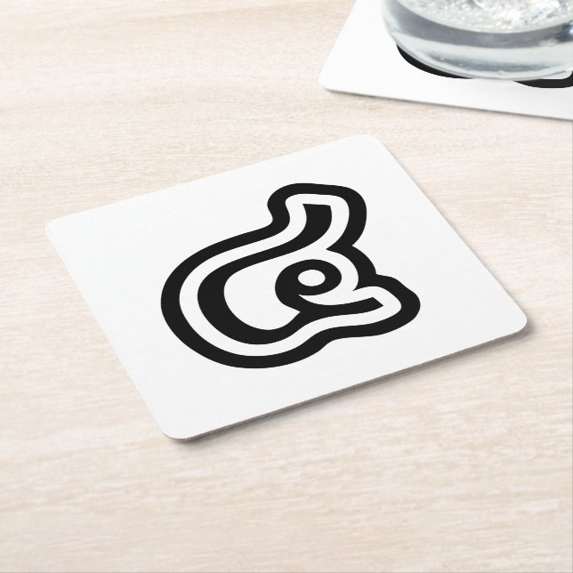 Porta-copo De Papel Quadrado Tailândia Número 4 / Quatro / ๔ (See/Si) Escrita T (Inclinado)