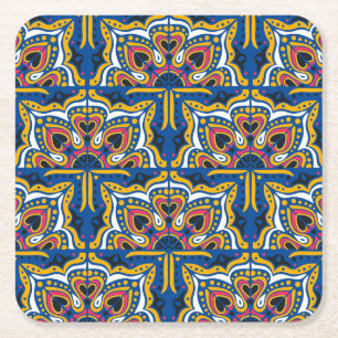 Porta-copo De Papel Quadrado Talavera Indian Mosaic: cerâmica sem costura.