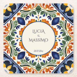 Porta-copo De Papel Quadrado Talavera vintage favores de casamento mexicanos im