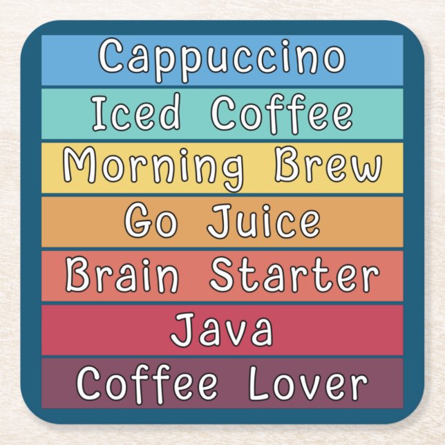 Porta-copo De Papel Quadrado Tampa do café (Frente)
