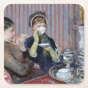 Porta-copo De Papel Quadrado Tarde Tea, Mary Cassatt