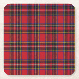 Porta-copo De Papel Quadrado Tartan real de Stewart