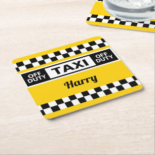 Porta-copo De Papel Quadrado Taxi Driver Yellow Cab Off Direito