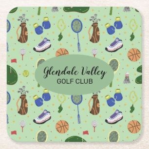 Porta-copo De Papel Quadrado Tema de Golf Personalizado