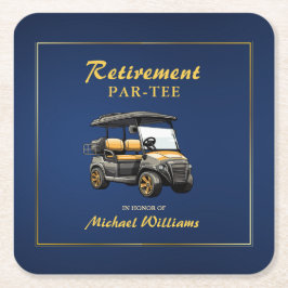 Porta-copo De Papel Quadrado Tema de Golfe Elegante da aposentadoria Carrinho A