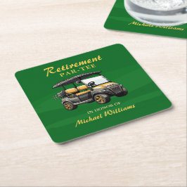 Porta-copo De Papel Quadrado Tema de Golfe Elegante da aposentadoria Carrinho V