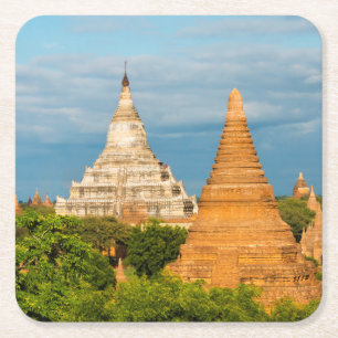 Porta-copo De Papel Quadrado Templos e Pagodes Antigos   Bagan