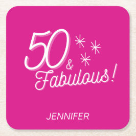 Porta-copo De Papel Quadrado Tendy Pink 50 e Fabuloso