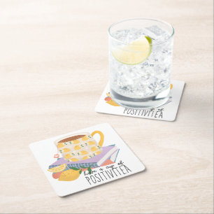 Porta-copo De Papel Quadrado Tenham Uma Taça De Citação Positiva