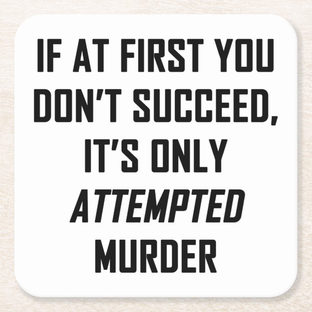 Porta-copo De Papel Quadrado Tentativa de assassinato (Frente)