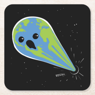 Porta-copo De Papel Quadrado Terra contra o buraco negro