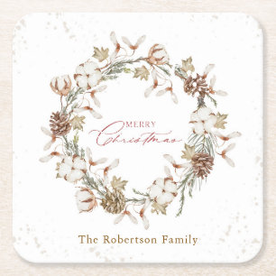 Porta-copo De Papel Quadrado Terra de Natal minimalista