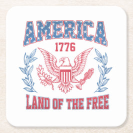Porta-copo De Papel Quadrado Terra dos Libertados da América
