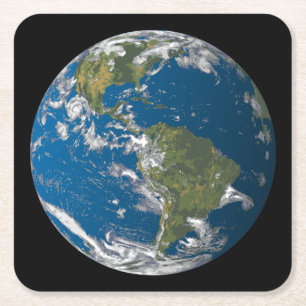 Porta-copo De Papel Quadrado Terra Planeta