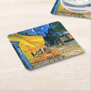 Porta-copo De Papel Quadrado Térrea do Café por Vincent van Gogh,