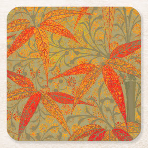 Porta-copo De Papel Quadrado Terthy Bamboo Art Vintage Impressão Orange