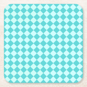 Porta-copo De Papel Quadrado Teste padrão azul do diamante da combinação por