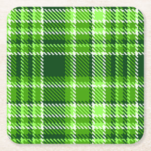 Porta-copo De Papel Quadrado Teste padrão Checkered da cor verde
