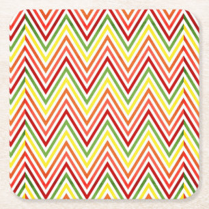 Porta-copo De Papel Quadrado Teste padrão colorido de Chevron do ziguezague