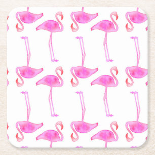 Porta-copo De Papel Quadrado Teste padrão cor-de-rosa 2 do flamingo