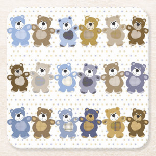 Porta-copo De Papel Quadrado teste padrão de um urso de ursinho do brinquedo
