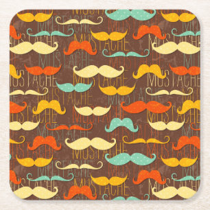 Porta-copo De Papel Quadrado Teste padrão do bigode