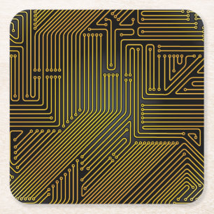 Porta-copo De Papel Quadrado Teste padrão do conselho de circuito do computado