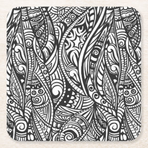 Porta-copo De Papel Quadrado Teste padrão étnico 3